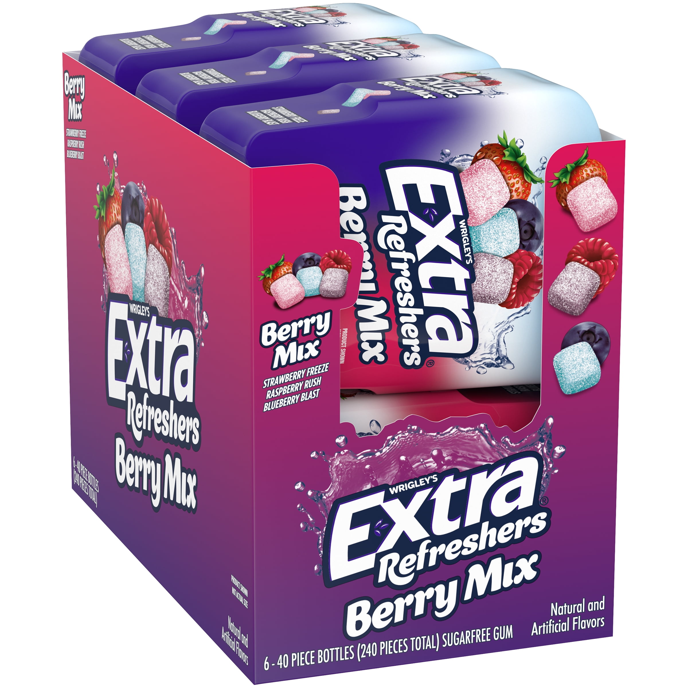 Extra Refreshers Sugarfree Berry Mix Gum 6 - 40 piece Bottles