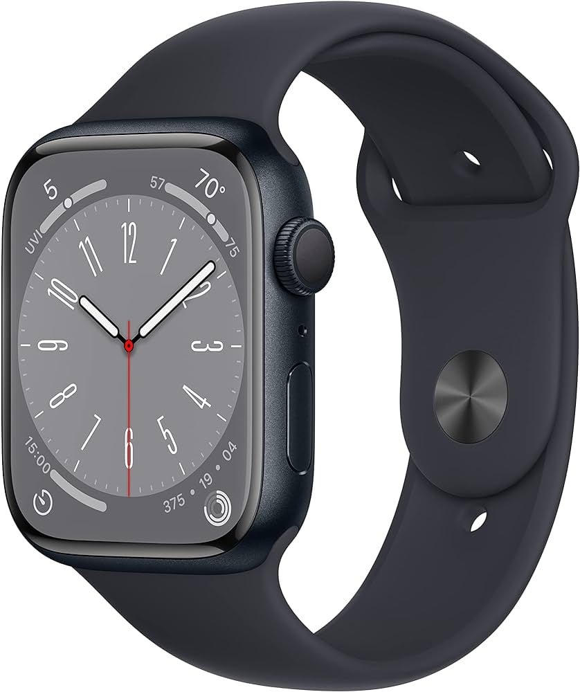 Apple, Watch Series 8, (GPS + Cellular), 18 Hour Battery Life, 1 Pound, Aluminum Case, Midnight/45mm ,1, 1