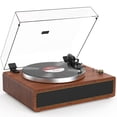 thumbnail image 3 of Udreamer Vinyl Record Player Stereo Turntable Vinyl player , Bluetooth Wireless with Speaker,  2-Speed All In ONE Vintage Audio Turntable, Brown, 3 of 15