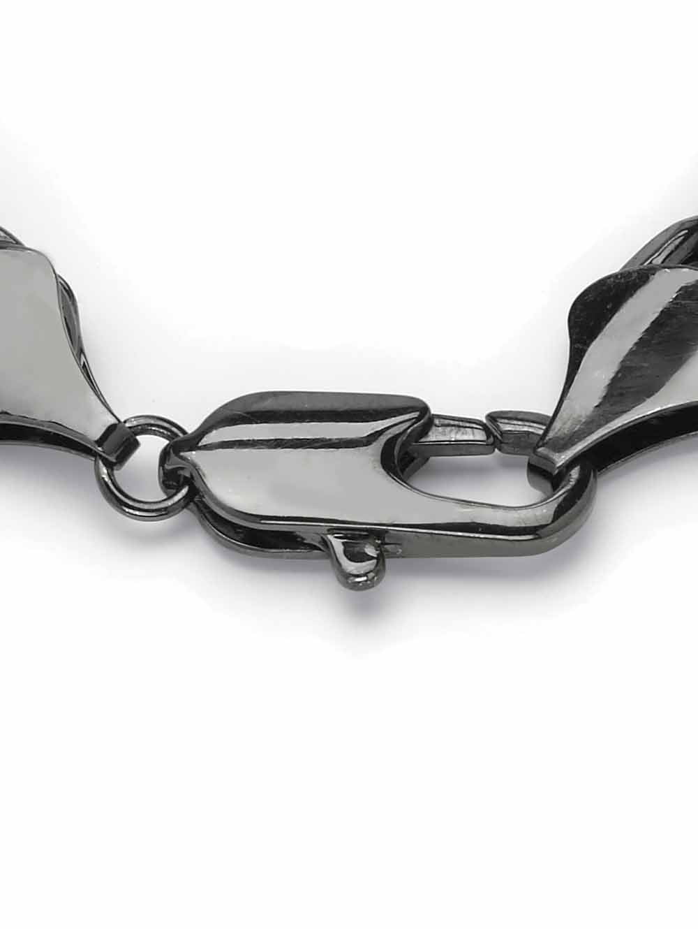 PalmBeach Jewelry Men's Curb-Link Chain Bracelet Black Ruthenium-Plated 9" (12mm)