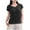 Black-03, variant on Perfectbot V Neck T Shirts for Women Short Sleeves Ribbed Knit Basic Tops Solid Casual Blouse