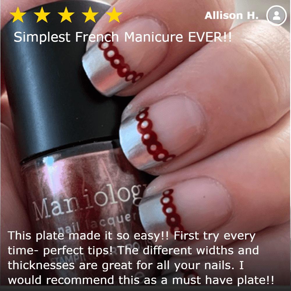 Maniology Pardon my French Nail Stamping Bundle - 1 Stainless Steel Plate with Nail Art Set