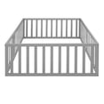 thumbnail image 2 of Bellemave Full Floor Bed with Fence and Door, Full Size Montessori Floor Bed Frame, Low Profile Toddler Bed Frame with Safety Guardrails, Slats Not Included, Gray, 2 of 13