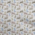 thumbnail image 1 of oneOone Silk Tabby Dusty Gray Fabric Floral & Puppies Dress Material Fabric Print Fabric By The Yard 42 Inch Wide, 1 of 5