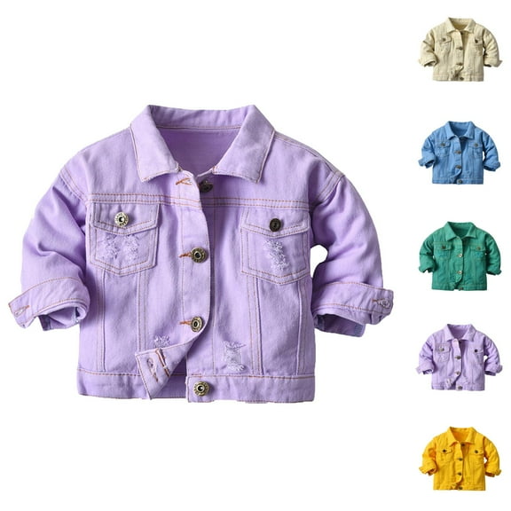Kids Coats Girls Lightweight Jacket Toddler Boys Girls Windproof Solid Denim Coat Jacket Kids Warm Outerwear Jacket