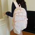 thumbnail image 5 of Women's Polka Dot Laptop Backpack 3 Piece Set, Vintage Pink Nylon School Bag with Lunch Tote & Pencil Case, Water Resistant 15.6 Inch Computer Daypack for College Students Teens Travel, 5 of 5