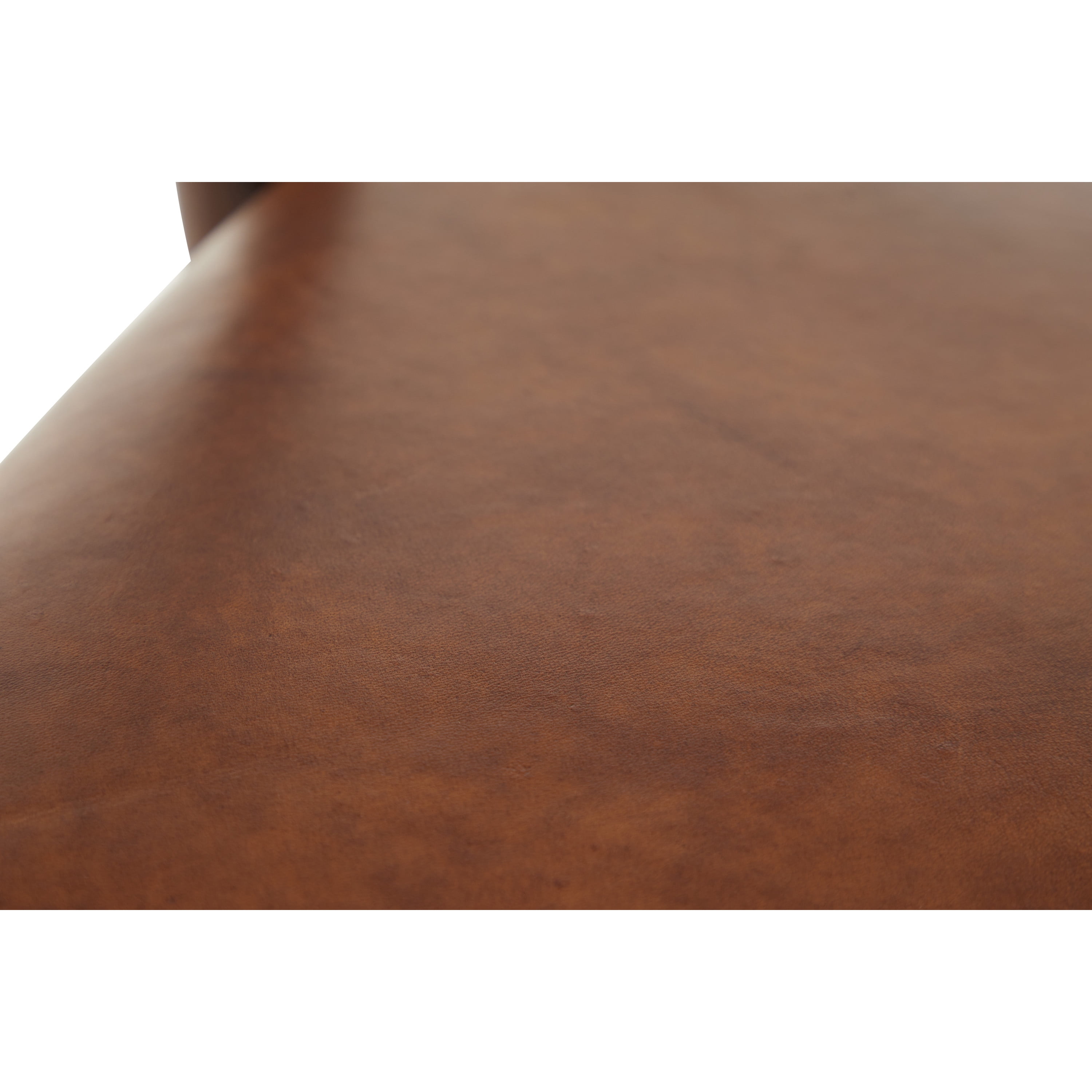 DecMode Teak Wood Dining Chair with Leather Seat, Brown