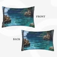 thumbnail image 2 of Pofeuu Tropical Paradise Window View Print Polyester Microfiber Plush Pillowcases, Super Soft and Cozy Pillow Case Covers with Envelop Closure（Pillow core not included）-20"x30", 2 of 6