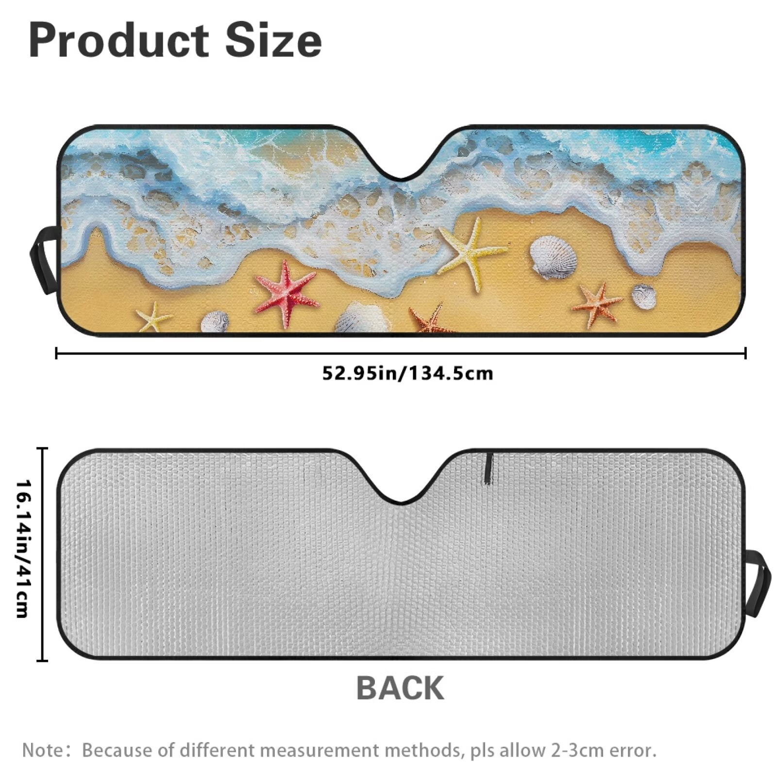 HUIAOCNG Beach Windshield Sun Shade for 2018-2025 Jeep Wrangler JL JLU & 2020-2025 Jeep Gladiator 310T Polyester Covered Foldable Front Sunshade, Blocks UV Rays and Heat, Outdoor Camping