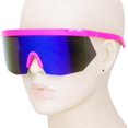 thumbnail image 3 of GFDYREE Lunettes de Soleil Rétro Sans Monture Style Semi-Miroir Arc-en-Ciel Super Bouclier Surdimensionnées, 3 of 5