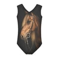 thumbnail image 2 of FOR U DESIGNS Horse Kids Beach Swimsuit Cool One Piece Gymnastics Leotards Dancing Athletic Outfits for Girls 3-4 Years Quick Dry Sleeveless Bathing Suit, 2 of 8