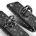 thumbnail image 5 of New Apple iPod Touch Case, Touch 7/6/5 Case,Glitter Cute Phone Case Women Girls with Kickstand, Bling Diamond Ring Stand Protective Clear iPod Touch 5th/6th Gen. - Black, 5 of 6