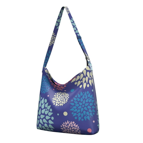 Aesthetic Canvas Tote Bag – Rustic Boho Chic Crossbody, Artistic Floral Design, Eco-Friendly Shopping Bag