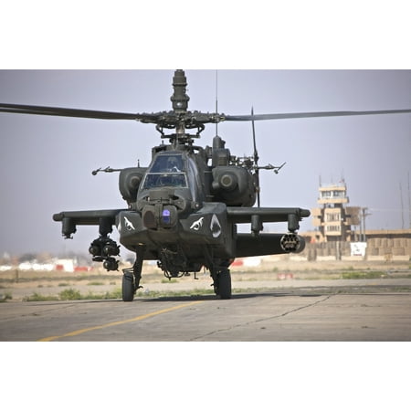 Flowers From Iraq An AH-64 Apache helicopter returns from a mission over Iraq Canvas Art - Terry MooreStocktrek Images (18 x 12) ()