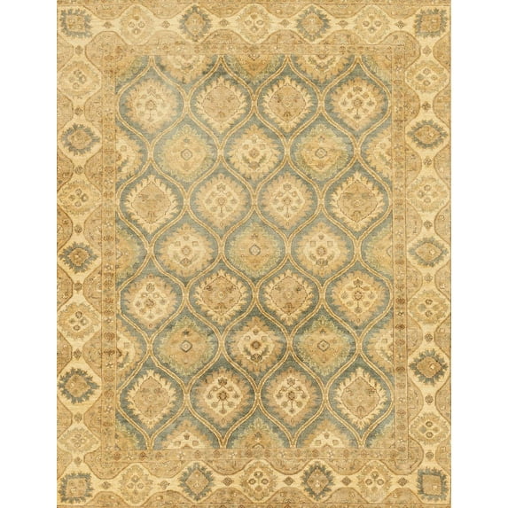 Ahgly Company Indoor Rectangle Abstract Orange Gold Oriental Area Rugs, 7' x 10'