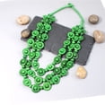 thumbnail image 2 of EeaseMX Collar tejido con colgante de cáscara de coco, estilo bohemio, para niñas y mujeres (verde), 2 of 7