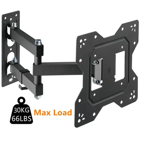 Full Motion TV Wall Mount for 23-43 Inch Flat or Curved Screens Hold up to 66lbs/30kg and Max VESA 200x200mm, Articulating TV Bracket with Cable Management, Tilt +3° to -10° and 180° Swivel