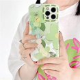 thumbnail image 2 of Funda de silicona TPU suave para iPhone, con diseño floral, elegante y creativo, para niñas y mujeres, con diseño de flores frescas y transparentes, con bolitas verdes., 2 of 2