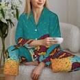 thumbnail image 6 of Vsdgher Elephants Pajamas Set Long Sleeve Sleepwear Womens Button Down Nightwear Pj Sets-X-Large, 6 of 7
