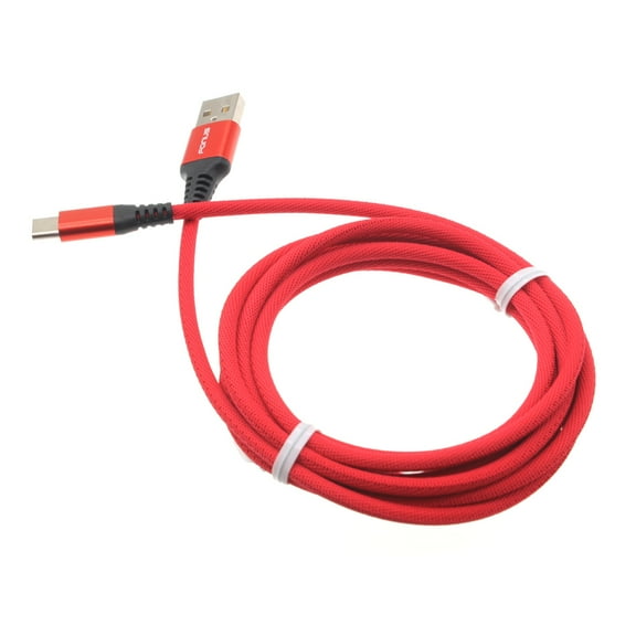 Type-C Red 6ft USB-C Cable for OnePlus 9, Nord N100/N10 5G, Pro Phones - Charger Cord Power Wire Long Braided Fast Charge R1D