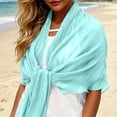 thumbnail image 3 of enyan Women's Long Sleeve Cardigan Sweaters Open Front Cropped Bolero Shrugs for Dresses（Blue,One Size）, 3 of 5
