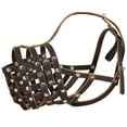 thumbnail image 2 of Real Leather Cage Basket Secure Dog Muzzle - Great Dane, Saint Bernard, Mastiff (Circumference 18.5", Snout Length 4.7"), 2 of 2