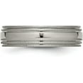 thumbnail image 4 of Avariah Chisel Titanium Polished 6.2mm Grooved and Beaded Edge Band - Ring Size 8.0-3.8gm, 4 of 8