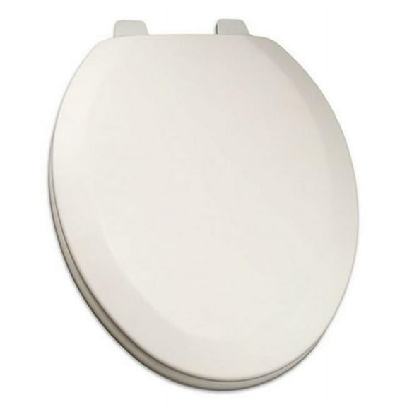 BathDecor Cotton White (Bright White) Deluxe Molded Wood Elongated Toilet Seat with Adjustable Hinge