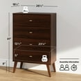 thumbnail image 4 of Prepac Milo Mid Century Modern 4-Drawer Vertical Chest, Cherry, 4 of 10