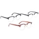 thumbnail image 1 of 3 piezas de gafas de metal con marco medio, gafas retro con bloqueo de luz azul para hombres y mujeres, 1 of 15