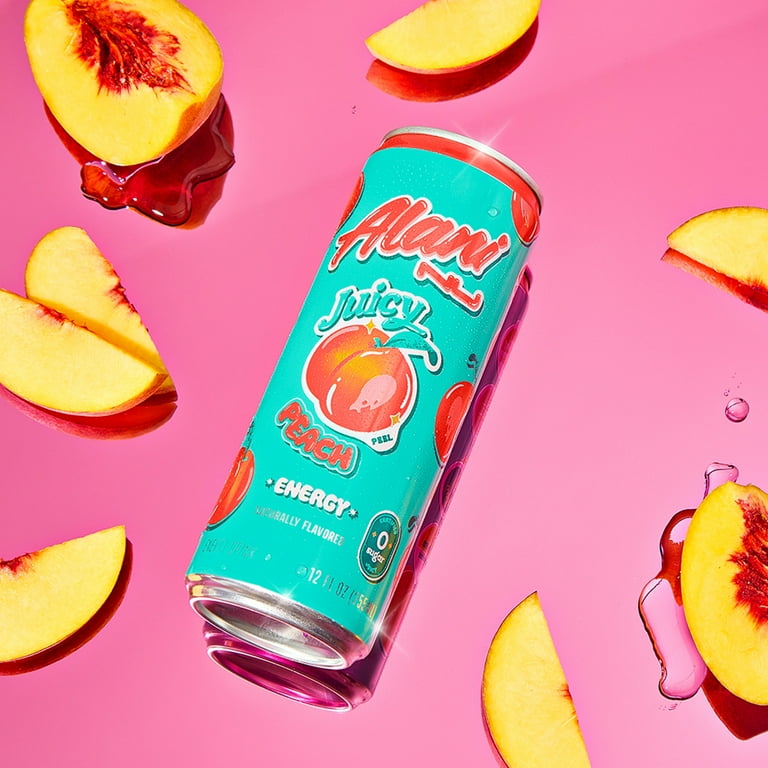 Free Shipping! Alani Nu Energy Drink Juicy Peach 12 fl oz Can 12