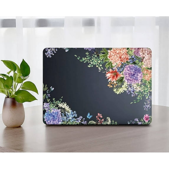 KSK KAISHEK for MacBook Air 13 inchs Case 2018 - 2022 Rel. Model A1932/A2179/A2337 m1, Plastic Protective Case Hard Cover + Black Keyboard Cover, Flowers 85_2