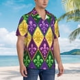 thumbnail image 5 of Daiia Mardi Gras4 Hawaiian Shirt for Men Gentle Cotton Regular Short Sleeve Casual-Small, 5 of 9