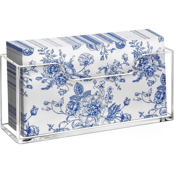 Clear Acrylic Napkin Holder with Splash Guard - Vertical Standing Paper Towel Dispenser, Space Saving Design for Kitchen Counter