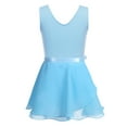 thumbnail image 3 of Eandarui Girls Kids Sleeveless Ballet Dance Leotard with Chiffon Wrap Skirt Two Piece Dancewear Outfits Sky Blue L, 3 of 7