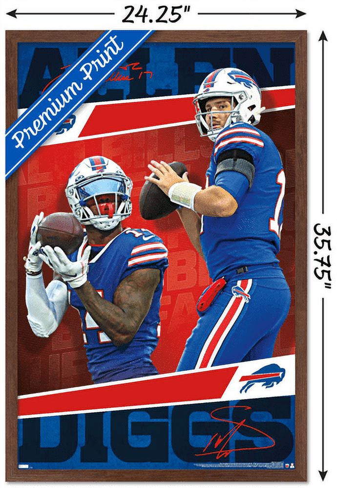 NFL Buffalo Bills - Josh Allen and Stefon Diggs 21 Wall Poster, 22.375" x 34", Framed