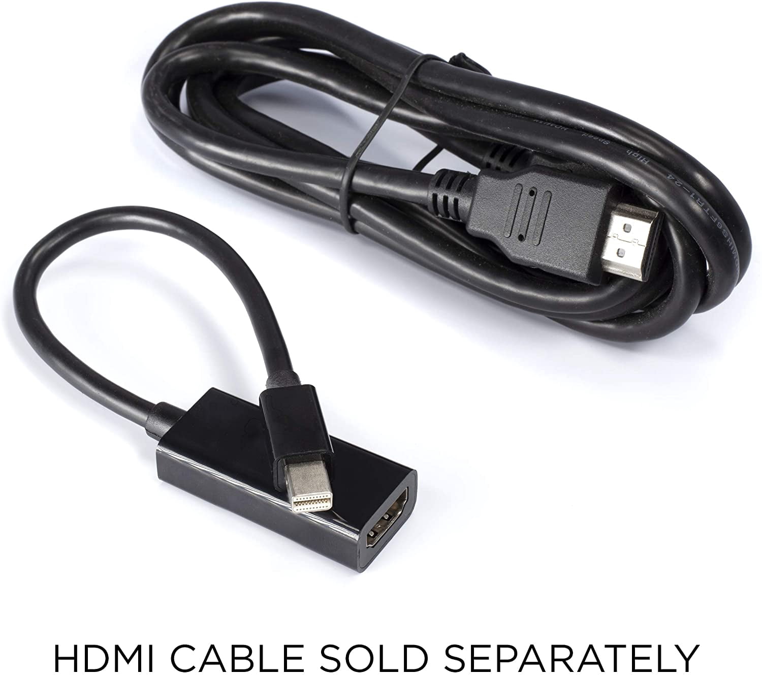 THE CIMPLE CO - Black Thunderbolt Mini DisplayPort DP to HDMI - High Speed Cable Adapter 10 Pack