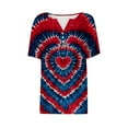 thumbnail image 4 of HADST Women V-Neck T-Shirts Short Sleeve Plus Size Fourth of July Print Blouses Casual Summer Top S-3XL, 4 of 4