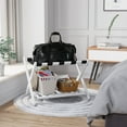 thumbnail image 4 of Bamboo Luggage Rack Folding Suitcase Stand Shelf, Guest Room, Hotel, White, 4 of 10