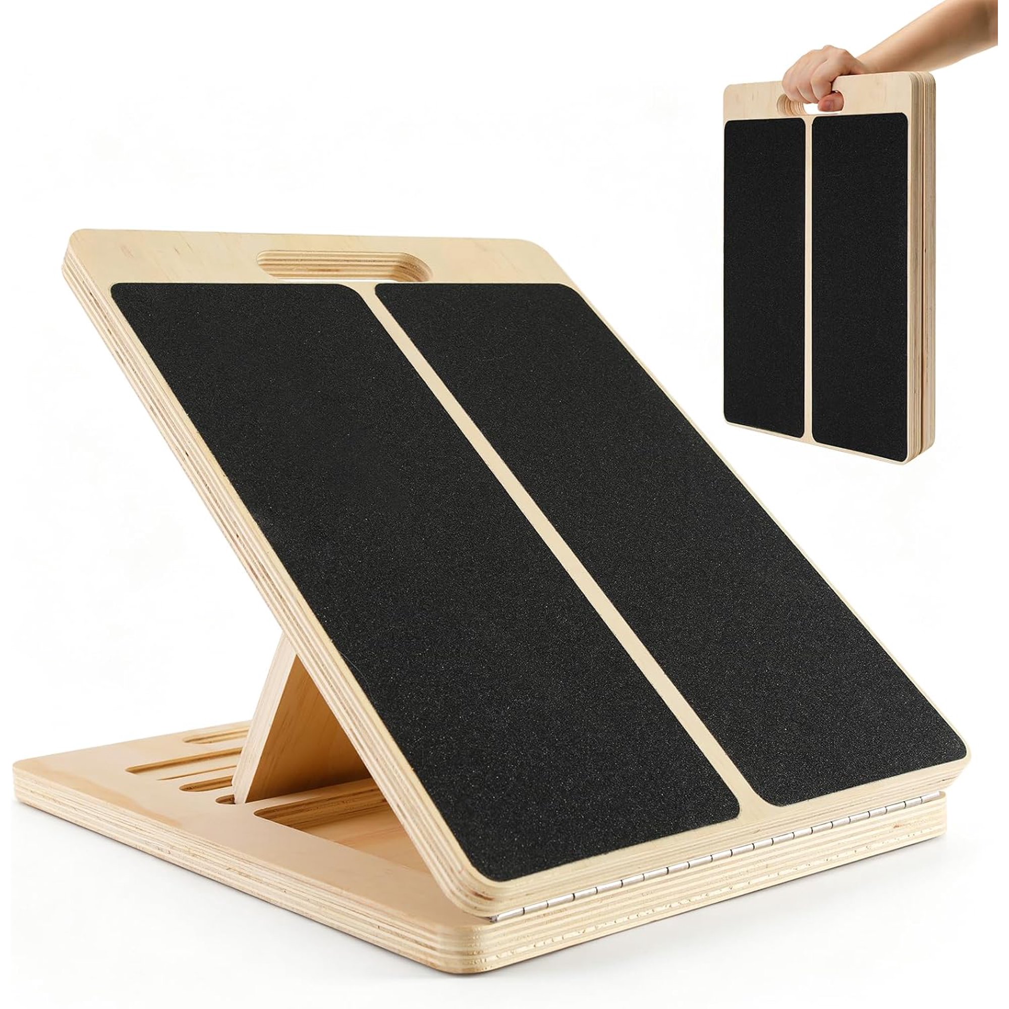 Wooden Slant Board for Calf Stretching – Adjustable Incline Board for Squats, Ankle & Achilles Stretch, Physical Therapy Foot Stretcher, Non-Slip Wedge for Knees Over Toes