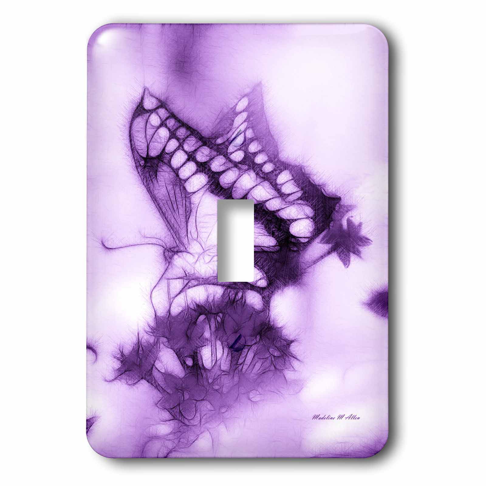 3dRose lsp_36805_1 Pretty Purple Flourish Single Toggle Switch