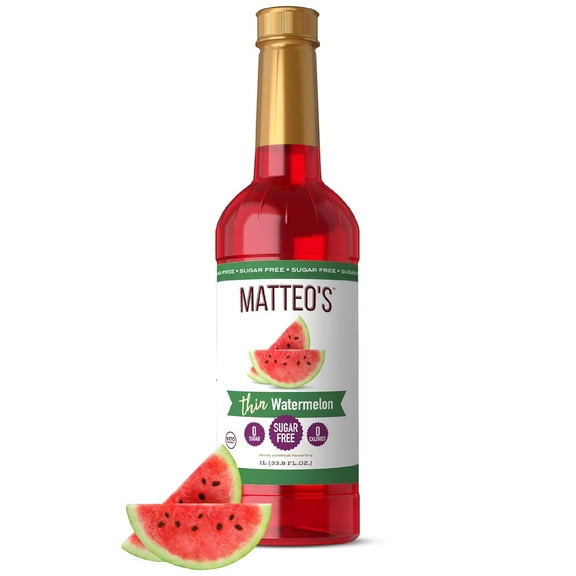 Matteo's Sugar Free Watermelon Coffee Syrups –  33.8oz (Single bottle)