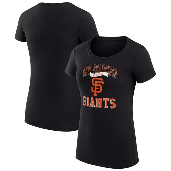 Women's G-III 4Her by Carl Banks Black San Francisco Giants Super-Slim Fit Lightweight Team Logo Graphic T-Shirt