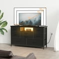 thumbnail image 4 of TV Stand Dresser for Bedroom with 8 Fabric Drawer & Power Outlet, 55" Long TV Stand with RGB LED Lights, TV Console Table, entertainment center with storage for Bedroom, living room, Entryway, 4 of 9