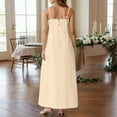 thumbnail image 4 of Vestido largo sin mangas de verano con tirantes finos y ribetes en contraste para mujer, 4 of 6