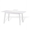 thumbnail image 2 of Extendable Rectangular Dining Room Table Modern Solid Wood, White Color, 2 of 6