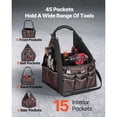 thumbnail image 2 of KFFKFF 13-Inch Tool Bag with 45 Pockets, Open Top Design for Tool Organization, Electrical Maintenance Storage Bag with Handle and Adjustable Shoulder Strap, Portable Toolbox for DIY, 2 of 9