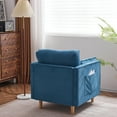 thumbnail image 6 of 29.5 "W Modern Fabric Decorative Chair Armchair Upholstered Reading Chair Single Sofa Casual Club Chair with Solid Wooden Feet and 2 Pillow, for living room, bedroom, bed room, office, corduroy fabric, 6 of 7