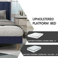 thumbnail image 4 of alazyhome King Size Upholstered Platform Bed Frame, Easy Assemble, Blue Velvet, 4 of 6