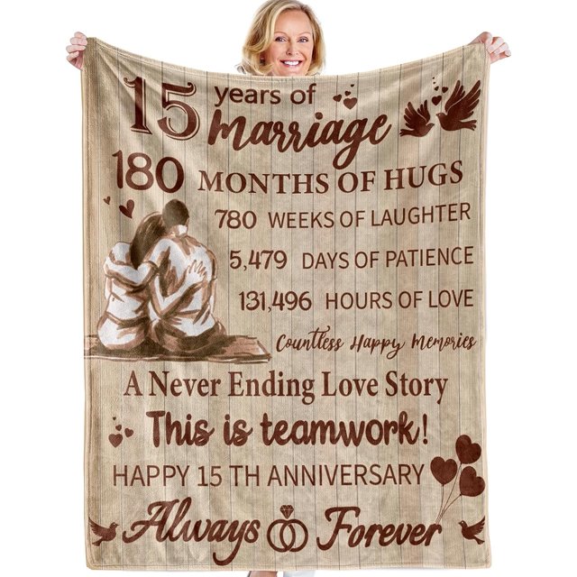 LHSHID 10th Anniversary Tin Gifts Blanket 10th Wedding Gift for Wife Husband 10 Year Anniversary Wedding Gifts for Him Her Couples 10 Year Anniversary Decorations Blanket 60x80in